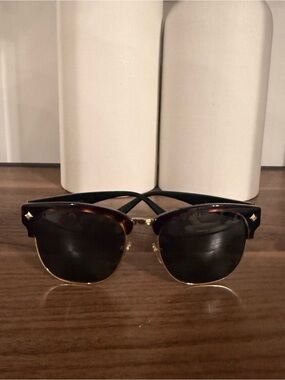 MCM Clubmaster Sunglasses in Black and Tortoise with Gold Accents